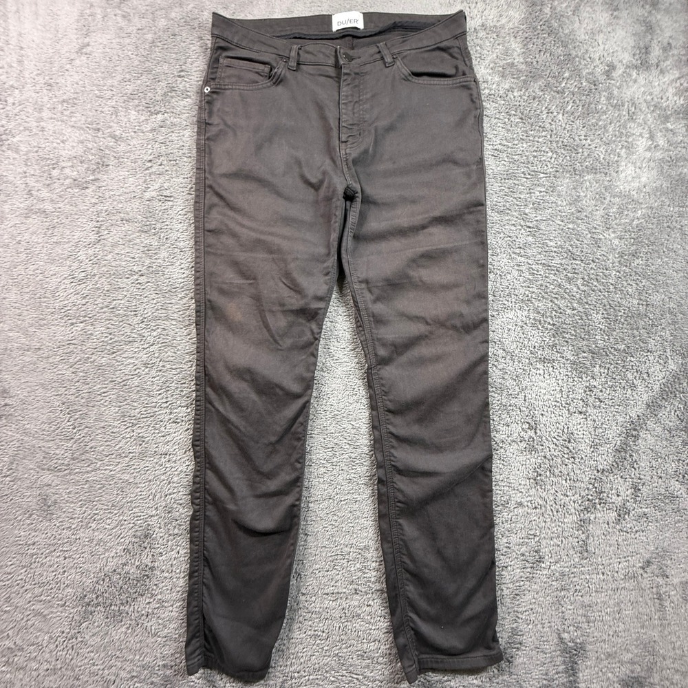 DU/ER No Sweat Straight Pants Mens 32x32 Gray Good Sun Faded Gusseted Crotch